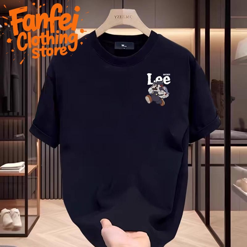 (COD/24ชั่วโมง)Fanfei แบรนด์อินเทรนด์ฤดูร้อนของผู้ชาย อเมริกัน สตรีทแวร์ ทรงหลวม คอกลม เหมาะสำหรับเสื้อผ้า
