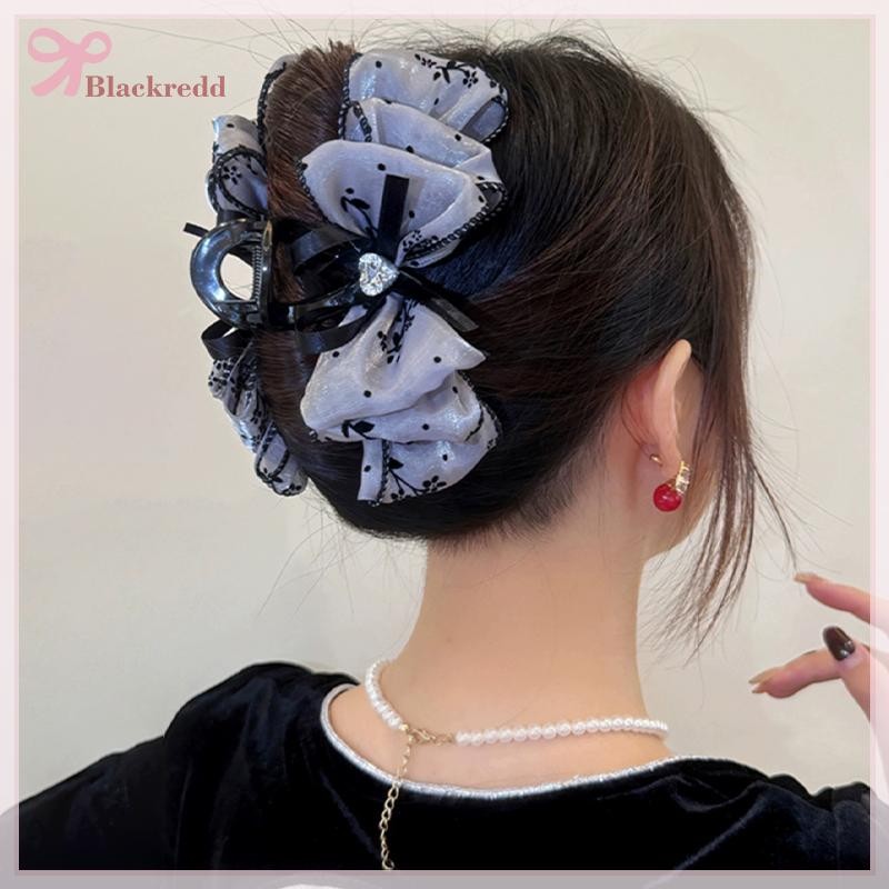 BRED Fashion Rhinestones Bow Shark Clip French Temperament Claw Clip เครื่องประดับผม .