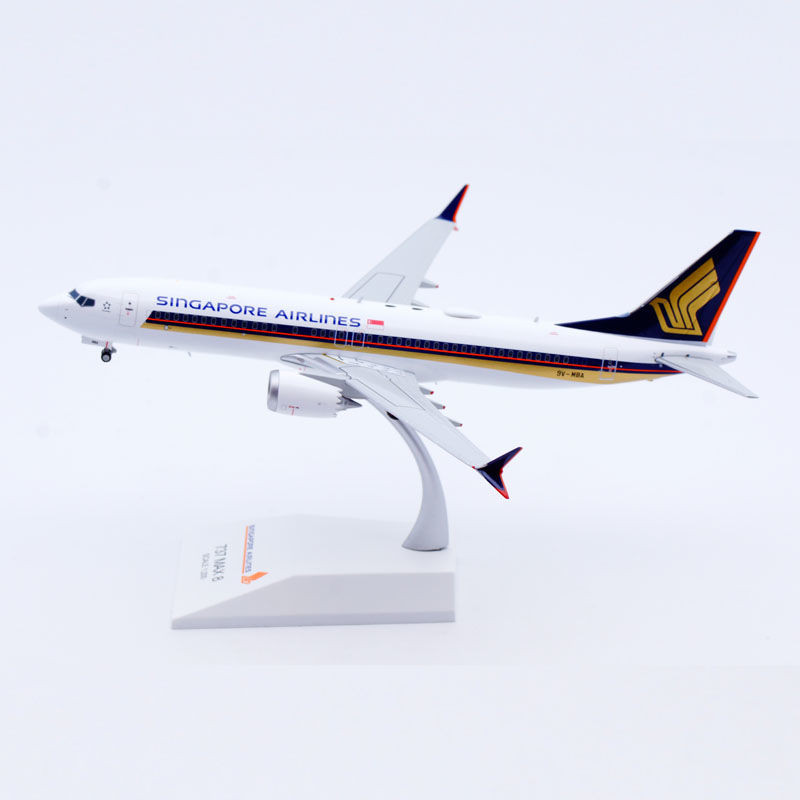 Jcwings 1: 200 เครื่องบินโลหะผสมรุ่น Singapore Airlines Boeing B737-8Max 9V-MBA
