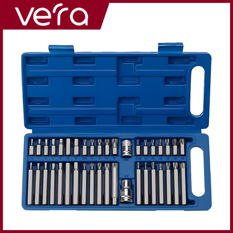 ชุดบล็อกรถยุโรป ลูกบล็อกเดือยโผล่หกเหลี่ยม หัวท๊อก 12แฉก 40ชิ้น/ชุด ลูกบล็อก ลูกบล็อค บล็อค