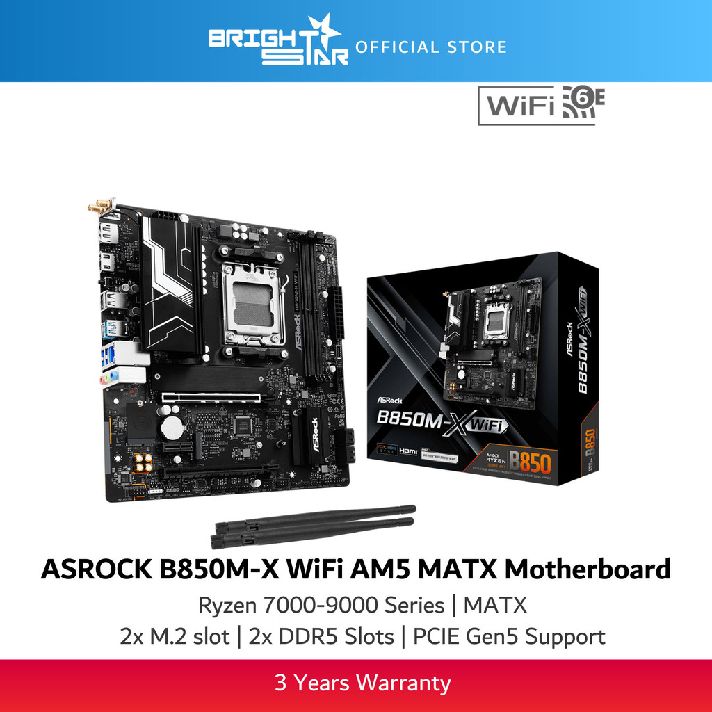 ASROCK B850M-X WiFi AM5 เมนบอร์ด Micro-ATX