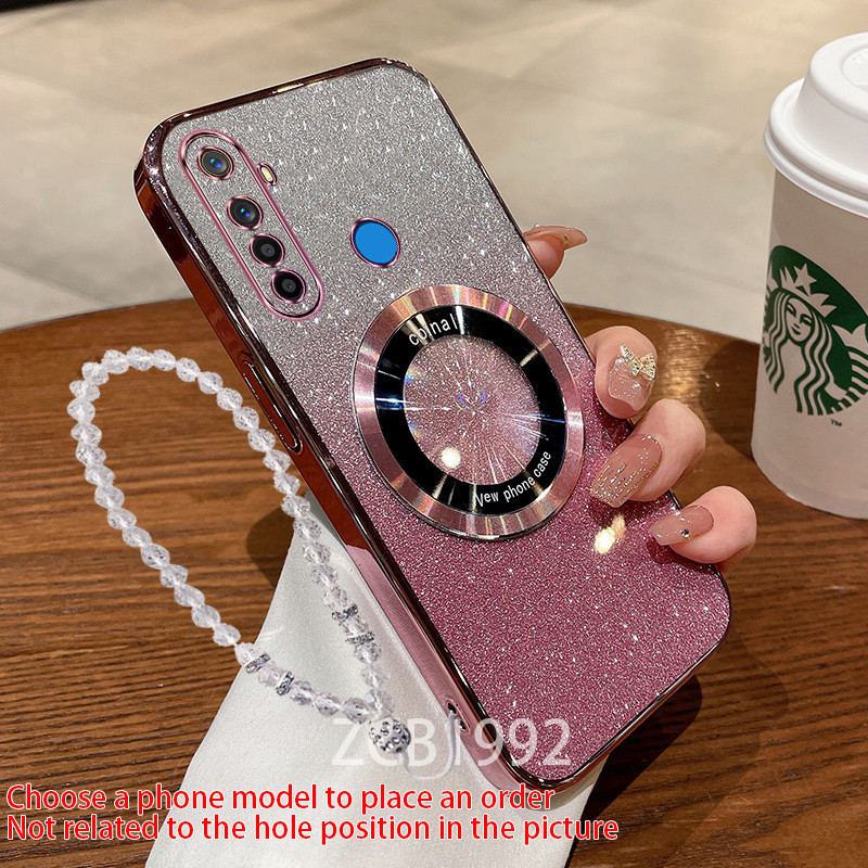Ultra ThinCasing Realme 5 pro 5i 6i 5s เคสโทรศัพท์แม่เหล็กดูดชาร์จใหม่แฟลชกระดาษโปร่งใสไฟฟ้า TPU sof