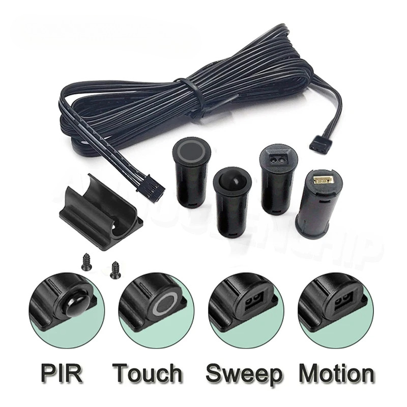 ดีซี 12V 24V 5A สวิตช์เซ็นเซอร์ควบคุมรวมสำหรับการตรวจสอบการเคลื่อนไหว PIR สำหรับไฟ LED แถบ ตู้ ประตู สัมผัสเปิด/ปิด