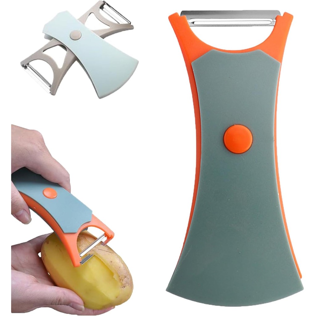 ที่ปอกผักผลไม้ 2 In 1 Fruit Vegetable Peeler พร้อมใบมีดคาร์บอน สำหรับมันฝรั่ง แครอท และแอปเปิล