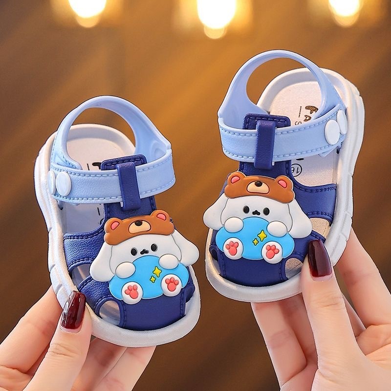 [เฮ้] สไตล์ใหม่เด็ก เป่าโถว รองเท้าแตะ X ชายหญิง 1-3 ปีรองเท้าแตะเด็กวัยหัดเดินกันลื่น