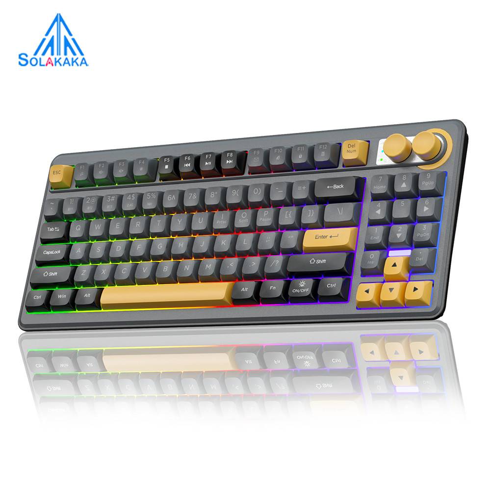 Solakaka SK90 คีย์บอร์ดเมมเบรนไร้สาย 90 คีย์ RGB Tri-Mode Bluetooth5.0/2.4G/USB-C รองรับแบบมีสาย Office Gaming