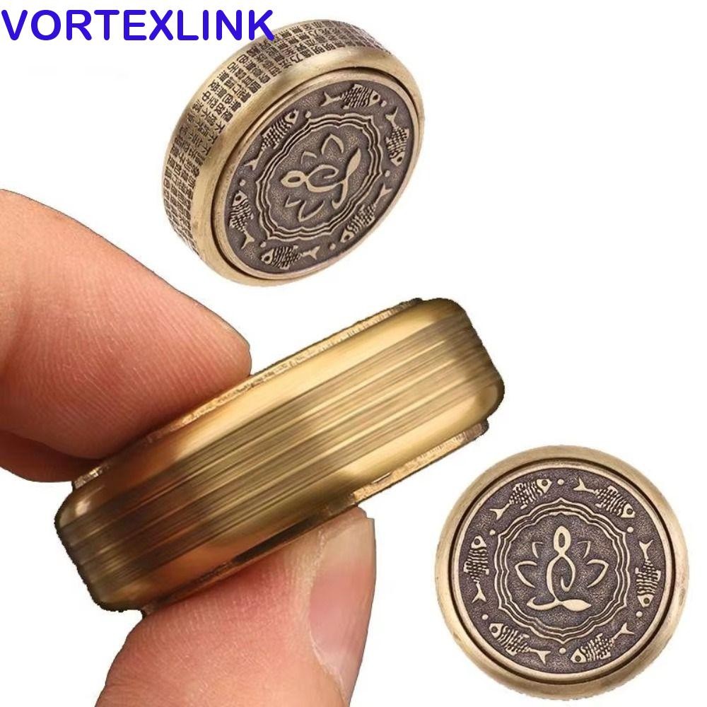 VORTEXLINK ปลายนิ้ว Spinner, วัสดุโลหะโต๊ะของเล่น Fidget Spinner, ตกแต่งบ้าน Zen Buddha Hand Spinner Sensory หมุน Gyroscope ของเล่นเด็ก