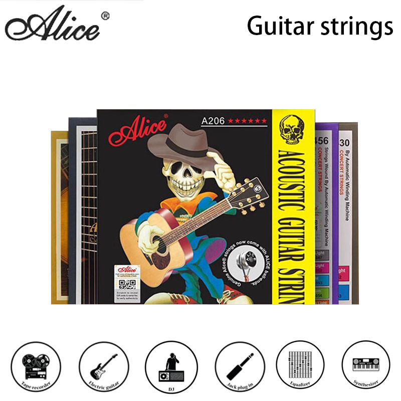 Alice guitar strings, folk wood guitar strings,  complete set of AW436 rust resistant phosphor coppe