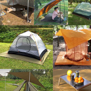 แผ่นปูรองเต็นท์กันน้ำ กันคราบ ป้องกันความชื้น น้ำหนักเบา พับเก็บง่าย Oxford 210D กราวชีท