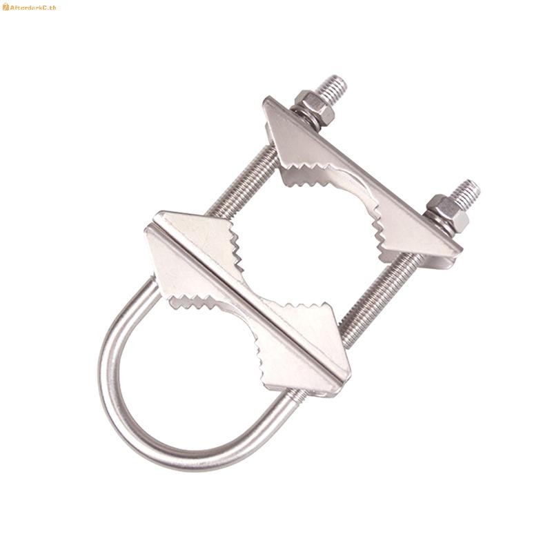 AT M6 U สลักเกลียวยึดฮาร์ดแวร์ Heavy Duty Anti-Rust Mast To Mast Clamp V Block Mount Bracket Kit สําหรับนอกเสาอากาศบ้าน A