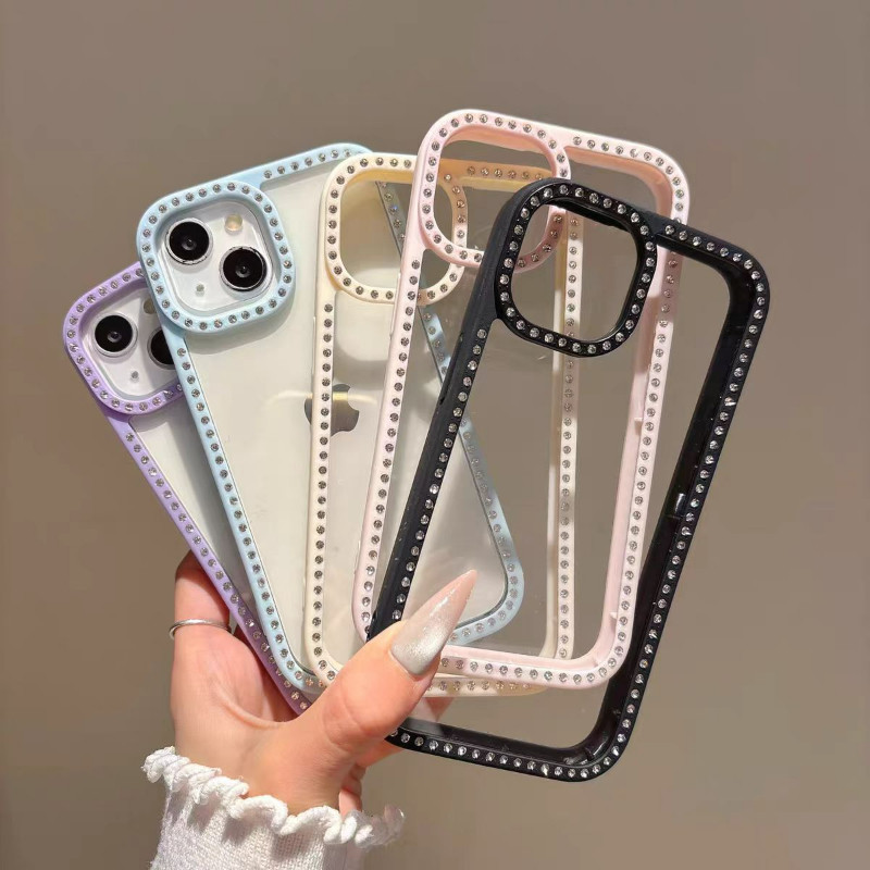 Flash Diamond Border Luxury All Inclusive Anti Drop เคสโทรศัพท์เหมาะสําหรับ IPhone 11 12 13 14 15 PRO MAX 14 15 16 Plus