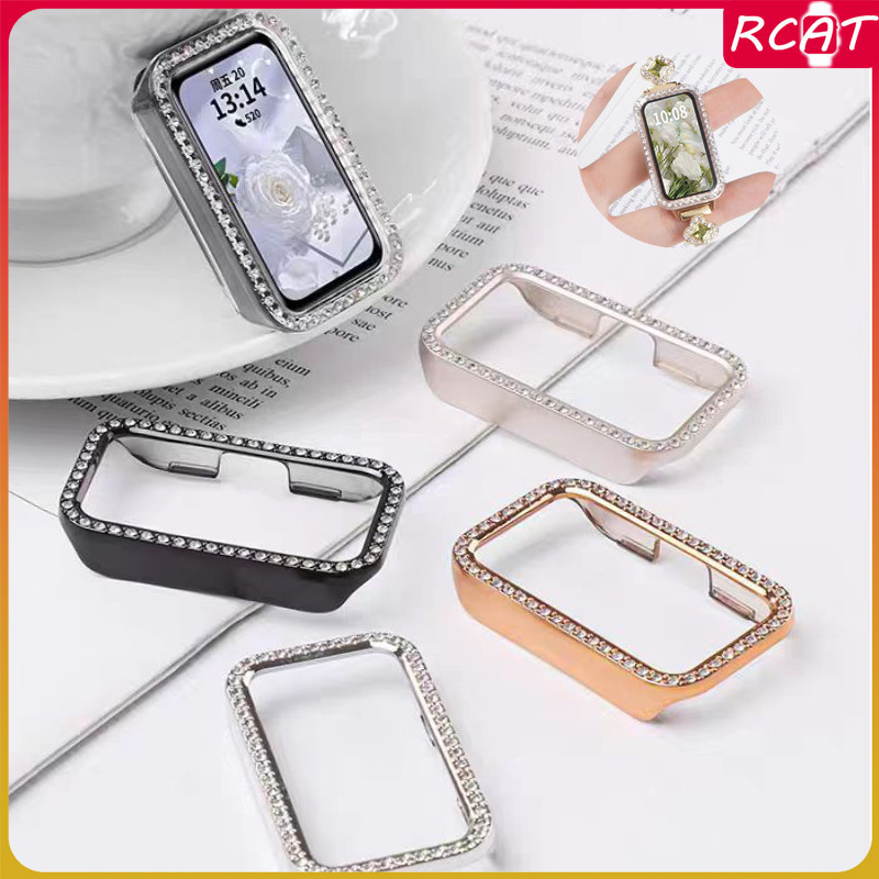 เคส PCสไตล์แฟชั่น ลายประดับเพชร Bling ปกป้องเต็มรอบ for Huawei Band 11 /11 Pro /10 /9 /8 NFC เคสปกป้องหน้าจอ