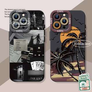 เคสไอโฟน IPhone 16 XR 15 13 11 12 14 Pro Max 7 8 16 15 Plus XS X Max การ์ตูนต้นมะพร้าว ห่านป่า เศษซากชีวิต เคส