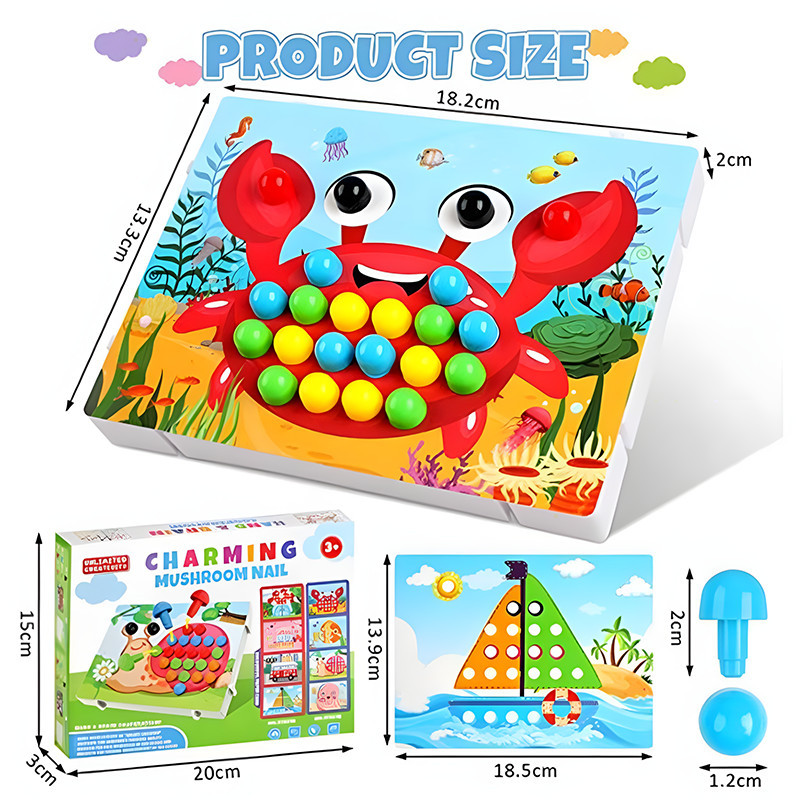 GeeToy ขี้เหนียว 35/99ชิ้นเห็ดเล็บของเล่น4/8สีการ์ดพัฒนาการเด็กของเล่นของเล่นเพื่อการศึกษา ราคา ถูกที่สุด ดีลบีเคเค แกลเลอรีภาพที่ 7