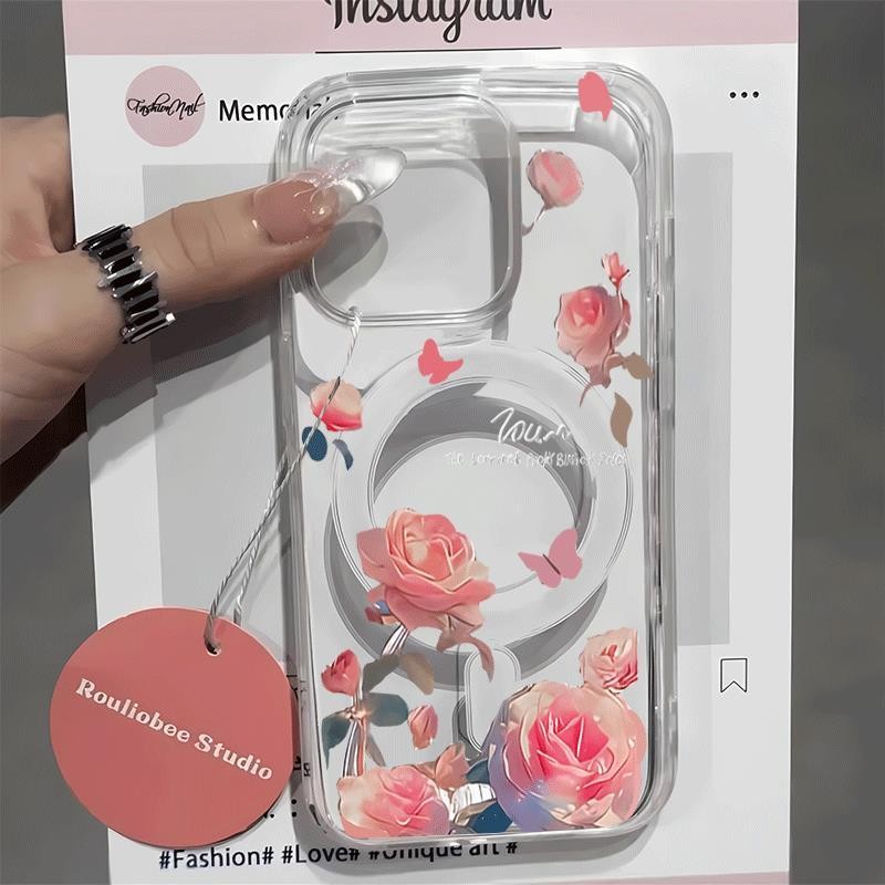 Magnetic Artflowers สําหรับ IPHONE 11,12,13,14,15,16,14PRO16PRO16PLUS13PRO14PLUS15PLUS13PROMAX16PROM