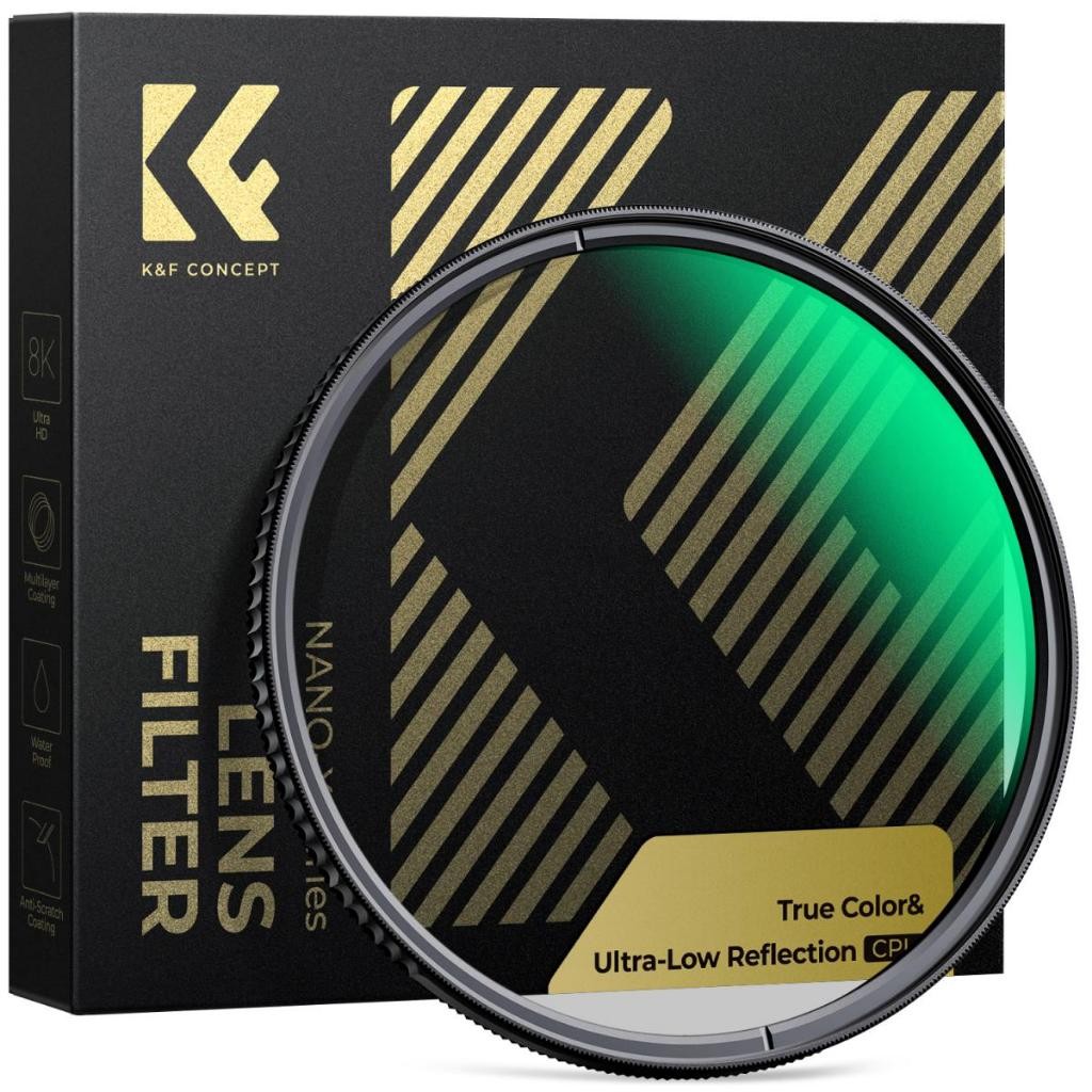 แนวคิด K&F True Color Ultra-Low Reflectivity CPL Filter 37/40.5/43/46/49/52/55/58/62/67/72/77/82/95mm Polarizer เลนส์กรอง 28 Multi-Coated Nano-X Series