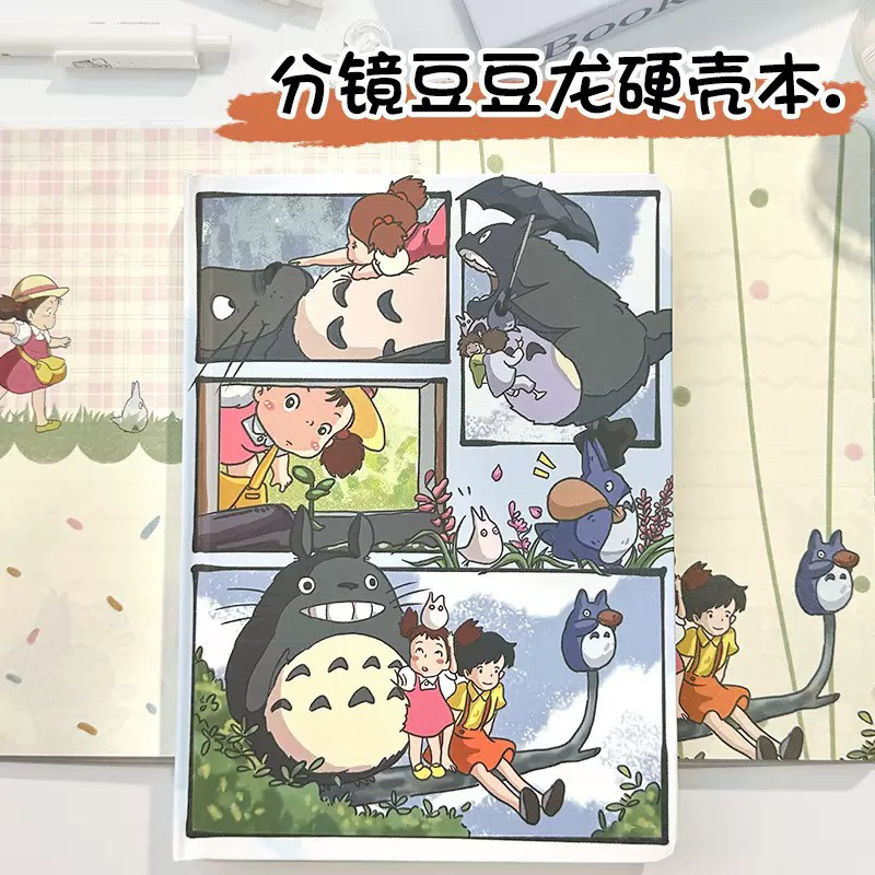 Hayao Miyazaki Series Princess Cartoon Hard Shell Notebookสมุดระบายสีหนาคู่มือมูลค่าสูงน่ารักA5สีไดอารี่