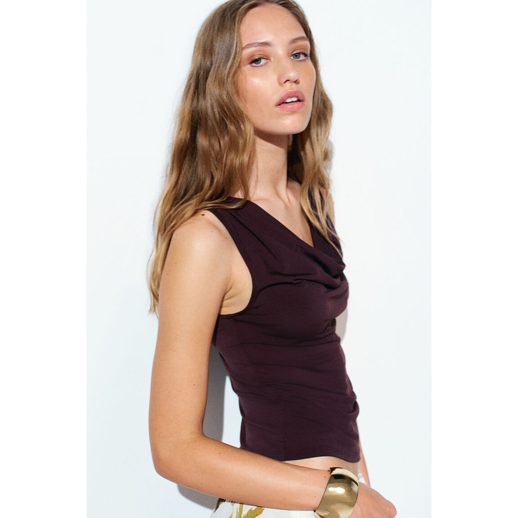 H&M(เอชแอนด์เอ็ม) เสื้อท็อปแบบดรอป ผู้หญิง 1289929_1