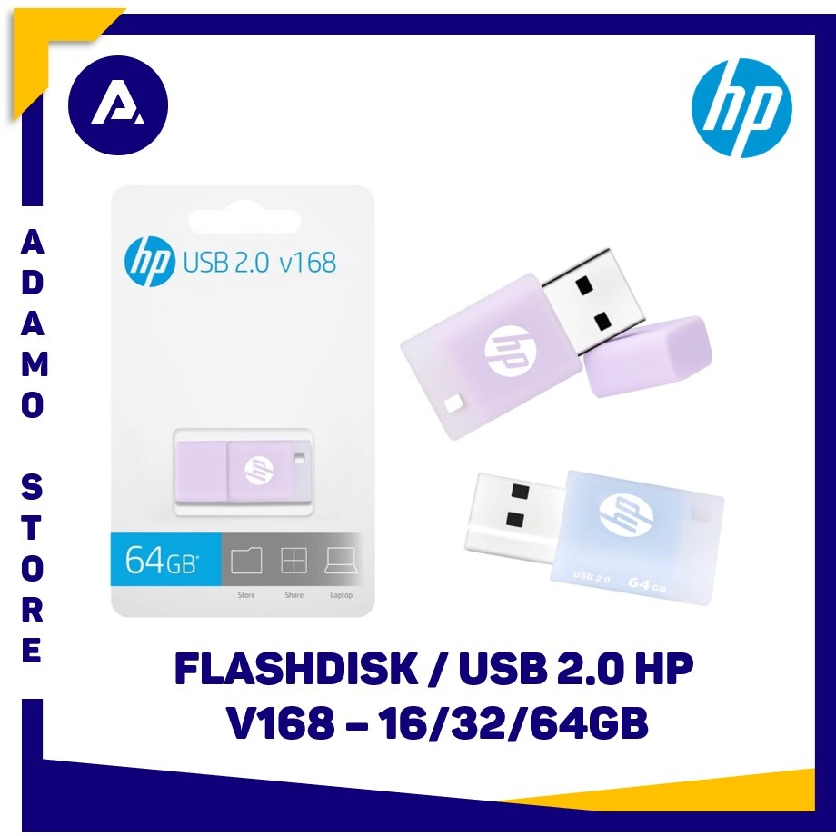 UNGU HP v168 Flashdisk 16GB 32GB 64GB USB 2.0 Rubber น้ําเงิน/ม่วง
