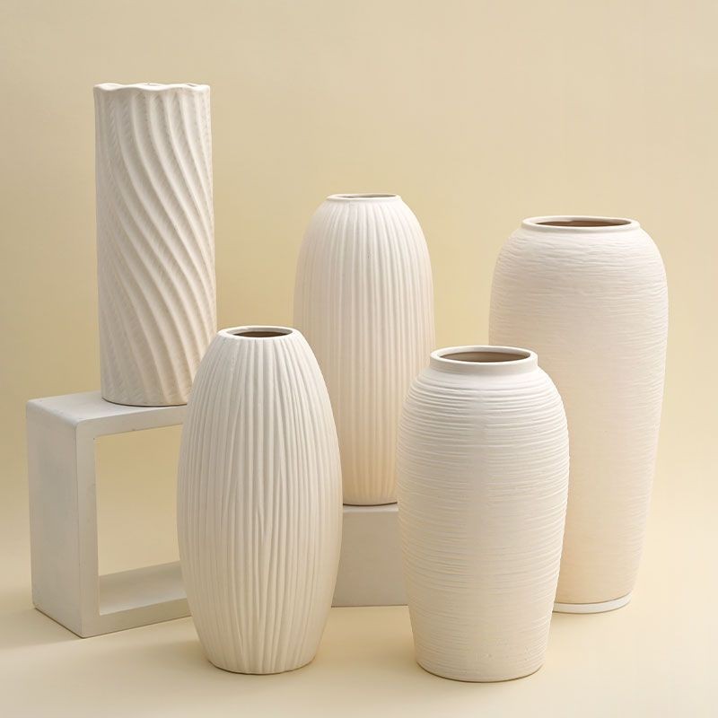 【ไทยยุ่น โฮม💕จัดส่งพัสดุไปรษณีย์ด่วน】แจกันเซรามิกสีขาวขนาดใหญ่หรูหราห้องนั่งเล่นตู้ทีวีเครื่องประดับ - รูปที่ 6