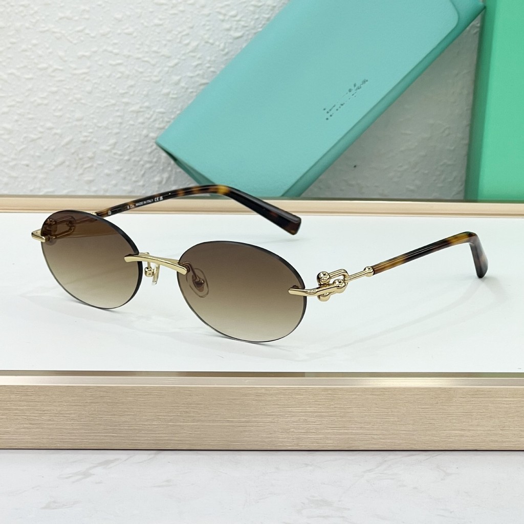 ทิฟฟานี่&โค. แว่นกันแดดไร้ขอบ TF3104D สำหรับผู้ชายและผู้หญิง ป้องกันรังสียูวี