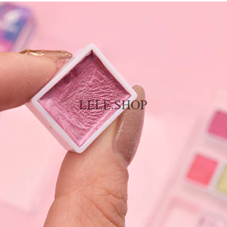 🔥สินค้าลดราคา สีน้ำก้อน แบบเมทัลลิค 6/12 สี สำหรับทำงานศิลปะ วาดภาพ เพ้นท์เล็บได้ อุปกรณ์ศิลปะ