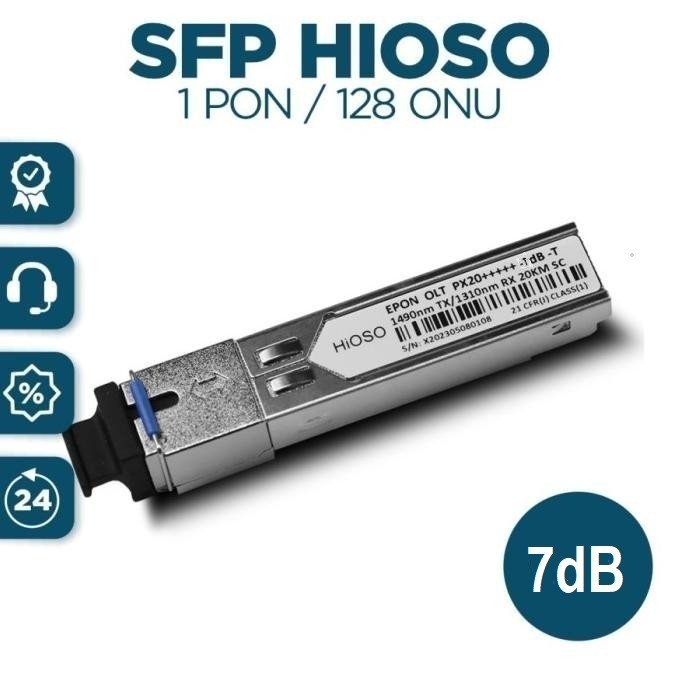 โมดูล Hioso Sfp 7dBi 8dBi 9dBi 10dBi EPON OLT PX20+++ 1.25G 20KM M