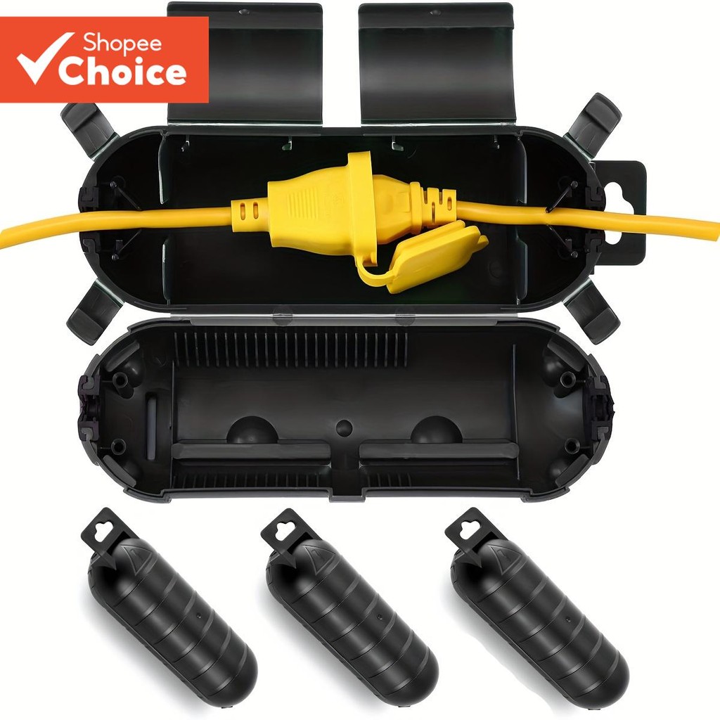 One Set Premium 8 นิ้ว Water-Resistant Extension Cord Protective Safety Cover, Weatherproof กล่องเชื่อมต่อไฟฟ้าสําหรับใช้ในบ้านกลางแจ้งในร่ม