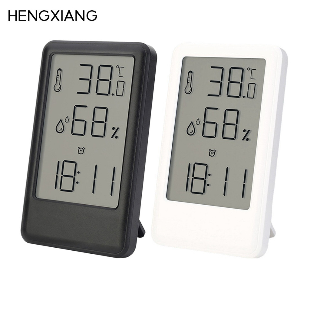HENGXIANG นาฬิกาปลุกนาฬิกาอุณหภูมิและความชื้นอัจฉริยะ All-in-One Display เซ็นเซอร์ความแม่นยําสูง
