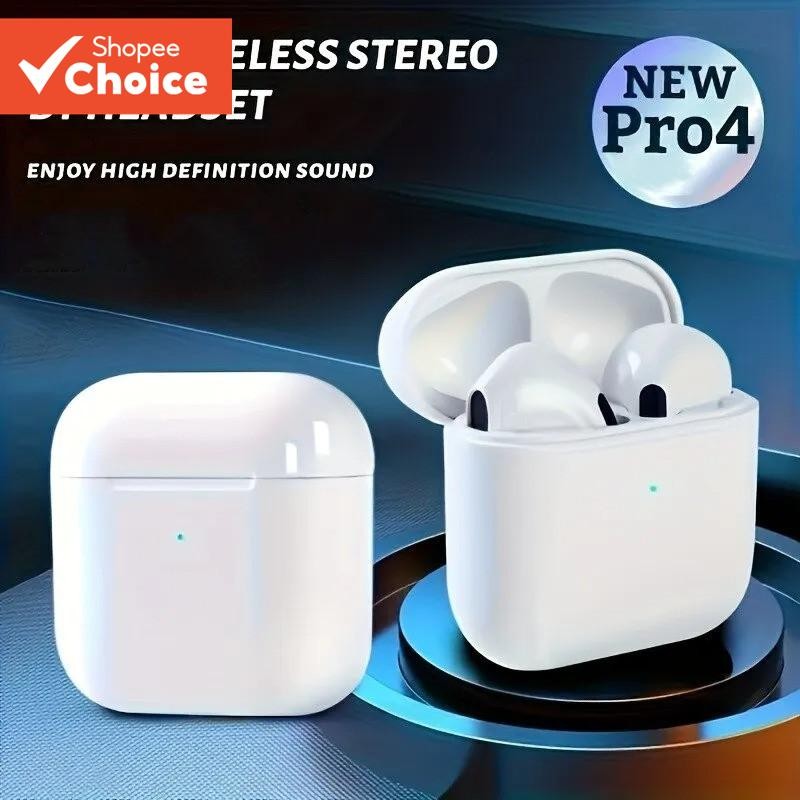 Pro 4 หูฟัง TWS หูฟังไร้สายบลูทูธ HiFi-Stereo ENC กันน้ํา Stable HD โทรสําหรับสมาร์ทโฟนทั้งหมด Pro4-Earbuds กีฬา-เกม-ชุดหูฟัง