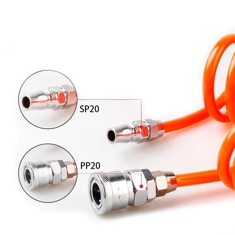 สายลม สายปั๊มลม PU 8mx5mm แบบขดสปริง ยาว 3,6,9 เมตร พร้อมหัวคอปเปอร์ - รูปที่ 3