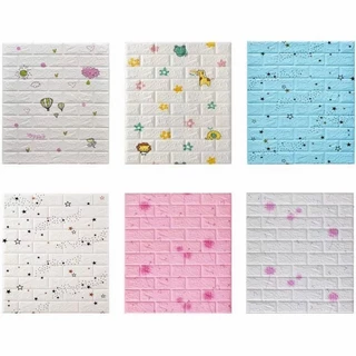 วอลเปเปอร์มีลาย 3D Wallpaper ขนาด 70*77*3 Cm มีกาวในตัว วอลเปเปเปอร์ตกแต่งผนัง