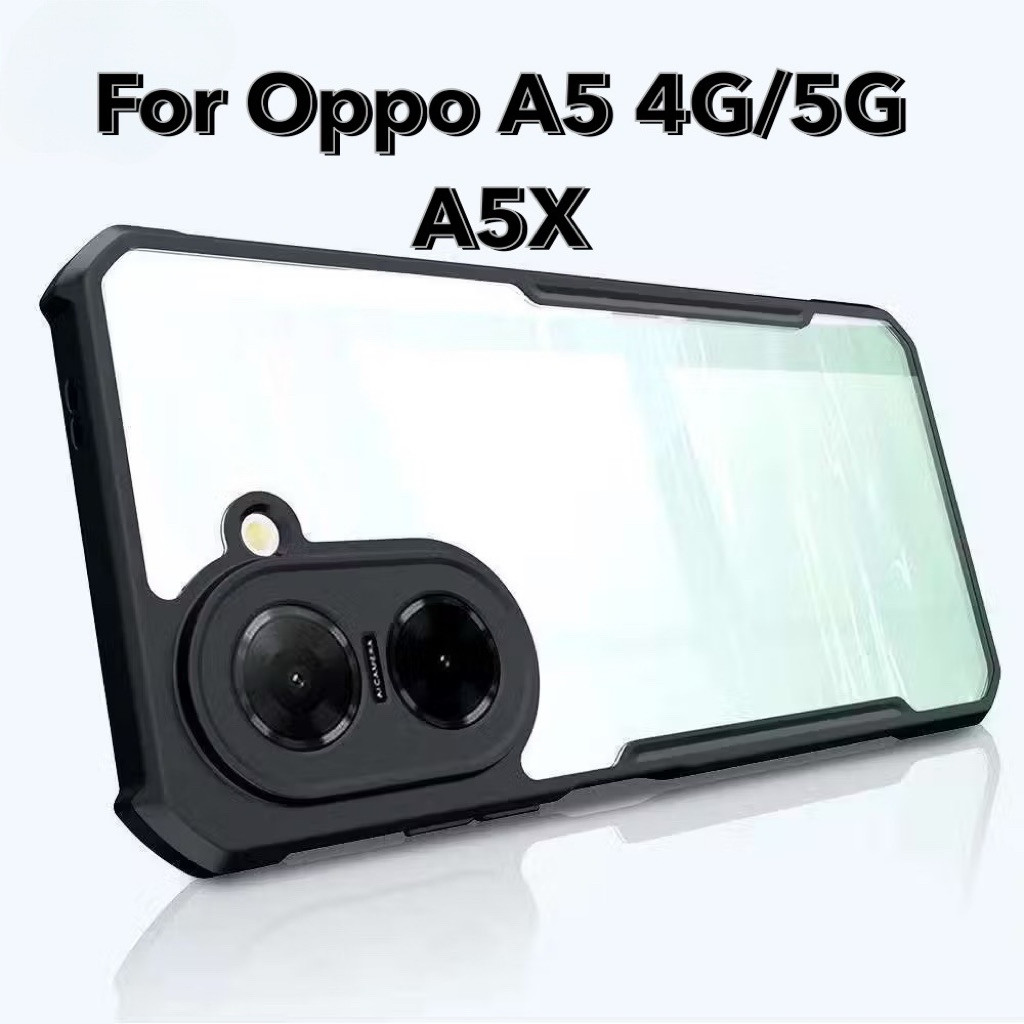 เคสขอบดำหลังใส สำหรับ Oppo A5 4G/5G A5X A5pro A3pro A3X A3 ตรงรุ่น หลังใส ขอบนิ่ม หลังแข็ง