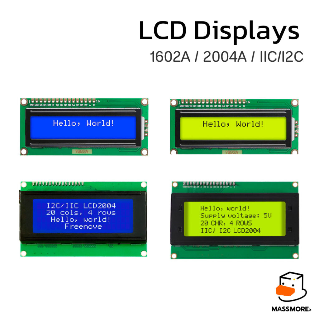 หน้าจอ LCD Display 1602A 20004A IIC,I2c หน้าจอผลึกเหลว ขนาด 16x2 และ 20x4 จอแอลซีดี สีน้ำเงิน / สีเห