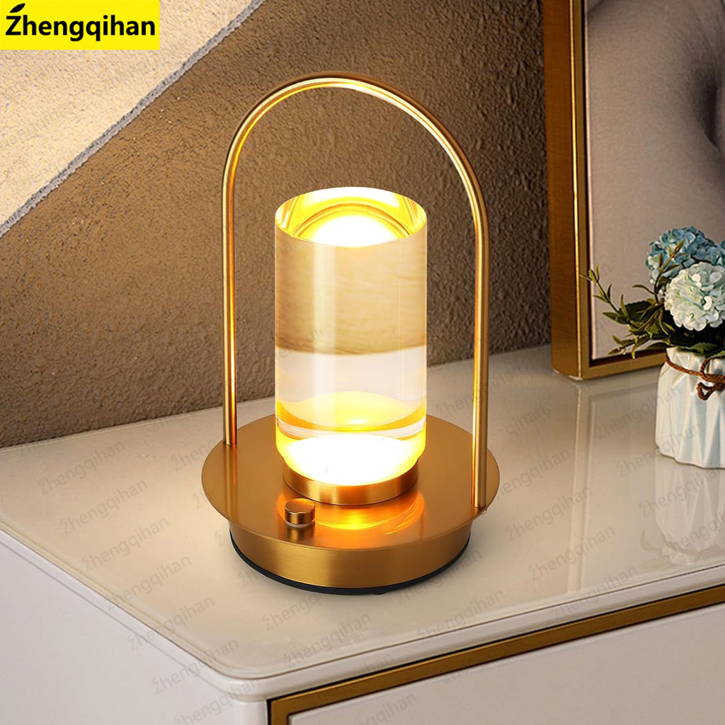 โคมไฟตั้งโต๊ะไร้สาย LED ชาร์จ Touch Desktop Night Light สําหรับร้านอาหารตกแต่งห้องนอน Light