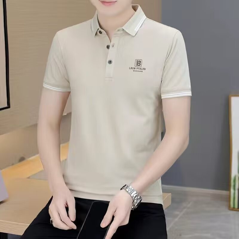 EERSHENSHI เสื้อโปโลผู้ชายลำลองปกธุรกิจเสื้อยืดสบายระบายอากาศแฟชั่นแขนสั้นเสื้อโปโล