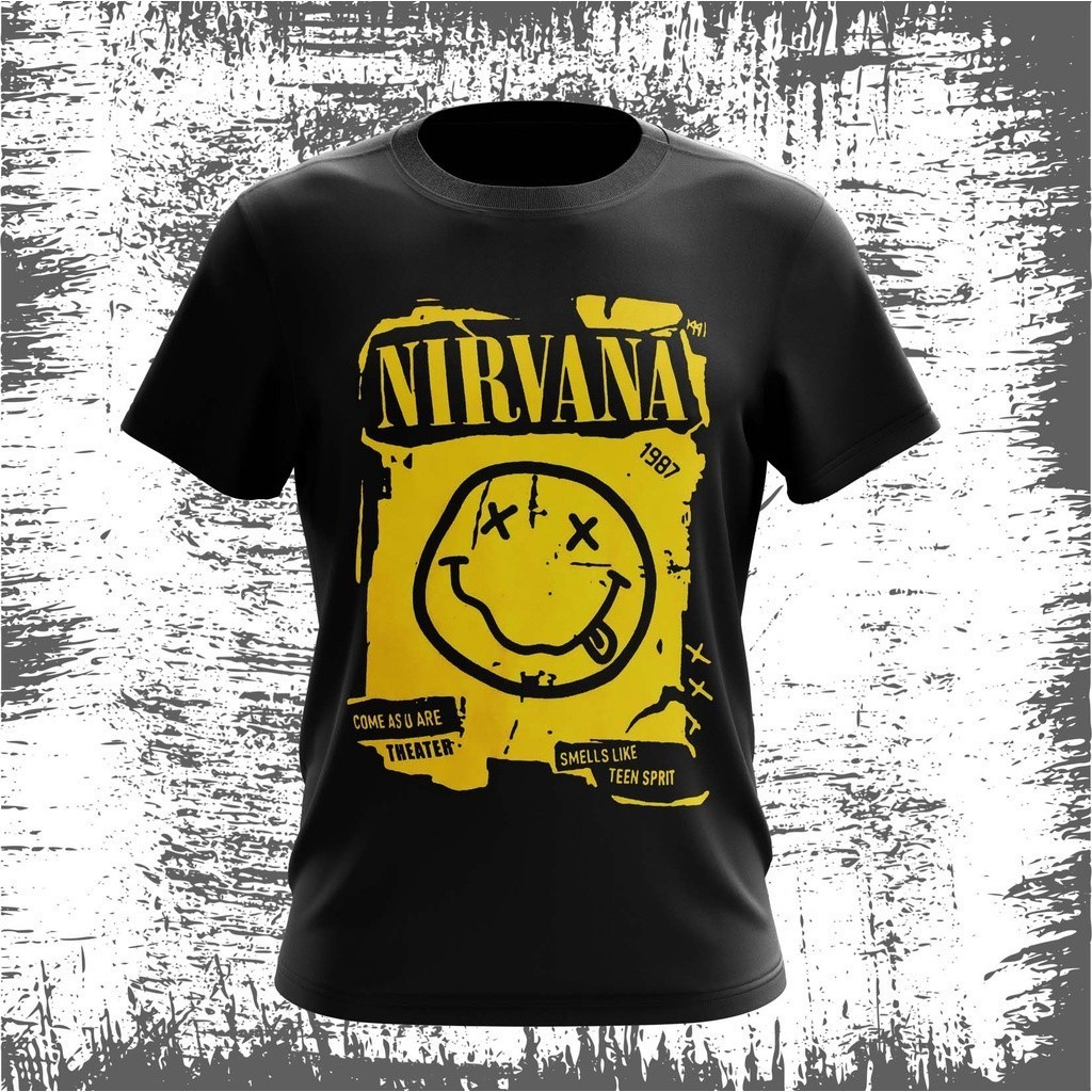 หลวมและทันสมัยใหม่ Nirvana เสื้อยืด baju Nirvana แขนสั้นผู้ชายเสื้อ high-end 2025 เทรนด์ใหม่แฟชั่นรอ