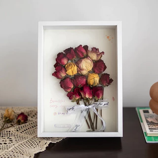 กรอบรูปทรงลึก กรอบรูป ใส่ดอกไม้แห้ง แบบกลวง สามมิติ DIY เป็นของตกแต่งบ้าน ของขวัญวันเกิด