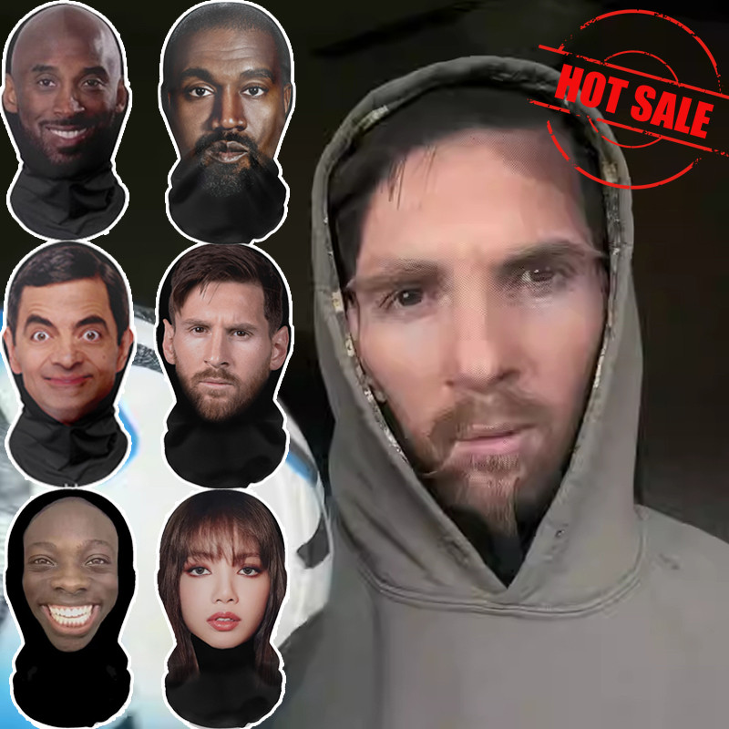 3D มุมมองบนใบหน้าหน้ากากเต็มหน้าคนดัง Kanye คอสเพลย์คนดังหน้ากากตลกสําหรับแฟนๆบทบาทเล่น