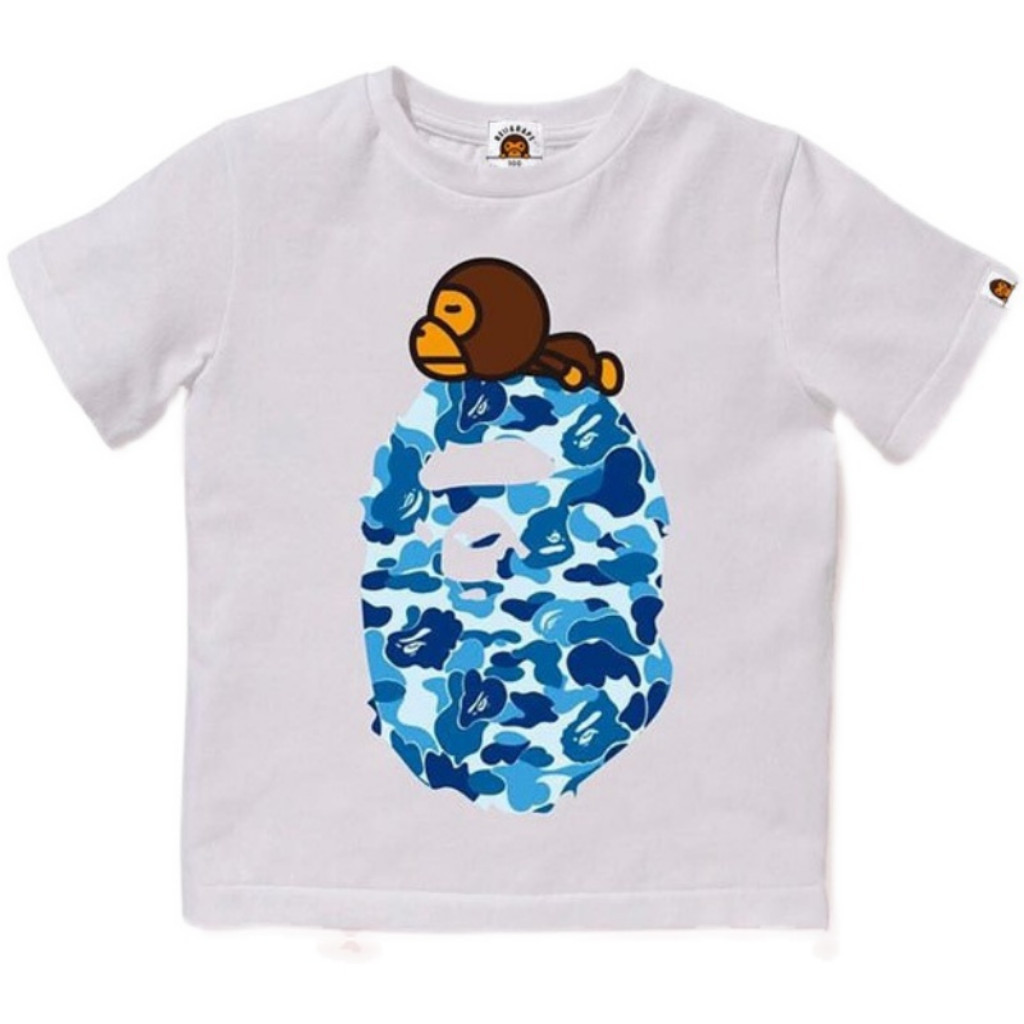 เสื้อยืดแบรนด์ BAPE สไตล์การ์ตูน Ape Head เหมาะสำหรับทั้งเด็กและผู้ใหญ่