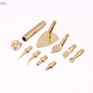(KFL) 7/9/10Pcs ความร้อนใส่ Nut Iron Tip M2 M3 M4 M5 M6 M8 ด้ายทองเหลืองฝังชุดเครื่องมือสําหรับพลาสติก 3D เครื่องพิมพ์บัดกรีเหล็กขายร้อน