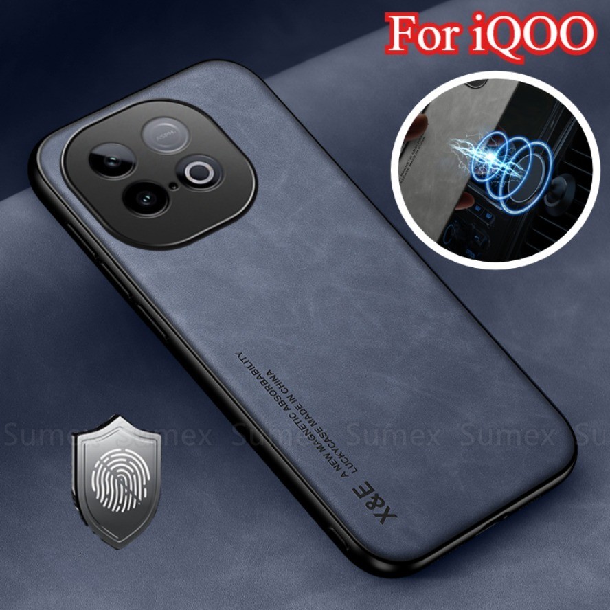 หรูหราหนังสําหรับ iQOO Neo 10 Z10 Turbo Pro 5G กันกระแทกธรรมดาสีทึบโทรศัพท์ฝาหลังแฟชั่นกล้องเลนส์ป้อ