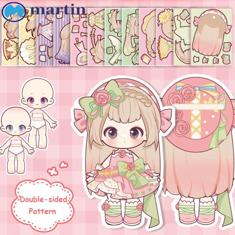 MARTIN 3D แต่งตัวตุ๊กตากระดาษ หนังสือ DIY กระดาษหุ่นของเล่น Kawaii Hand Ledger Handmade การ์ตูน Movable Joint