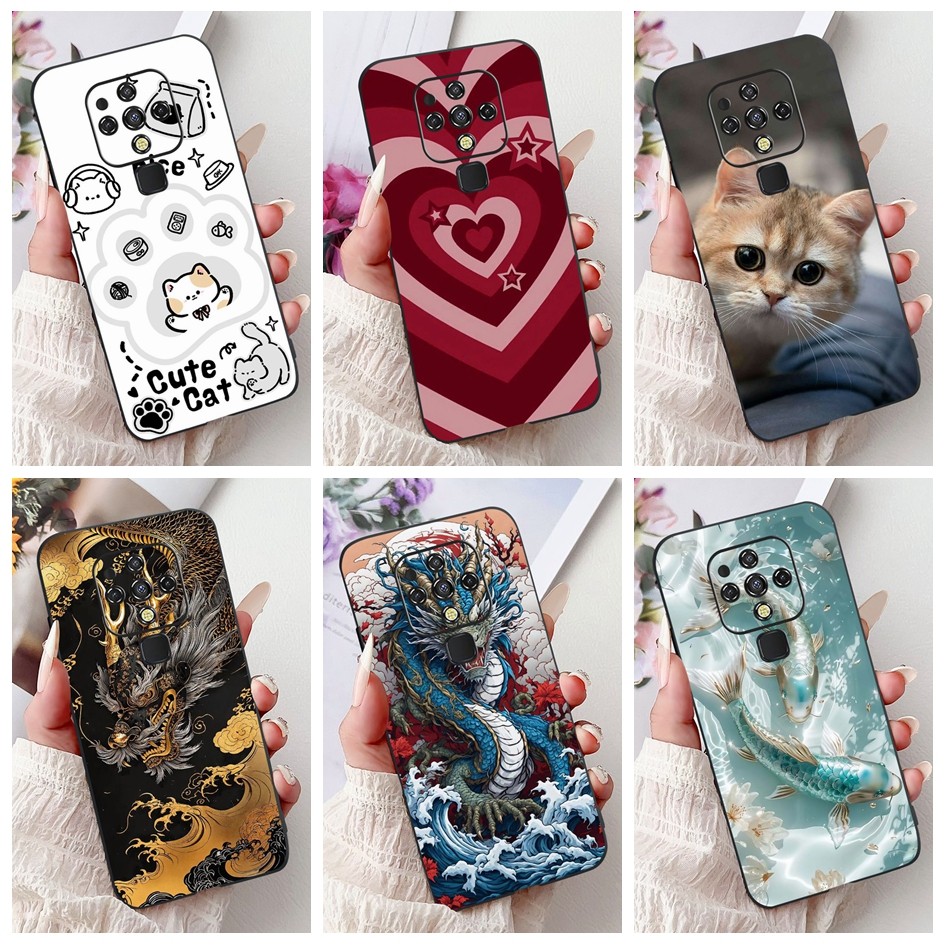 สําหรับ Tecno Camon 16 Pro SE กรณี Camon16 CE7j CE9h น่ารักการ์ตูนมังกรแมวซิลิโคนนุ่มเคสโทรศัพท์สําหรับ Camon 16 Premier Capa