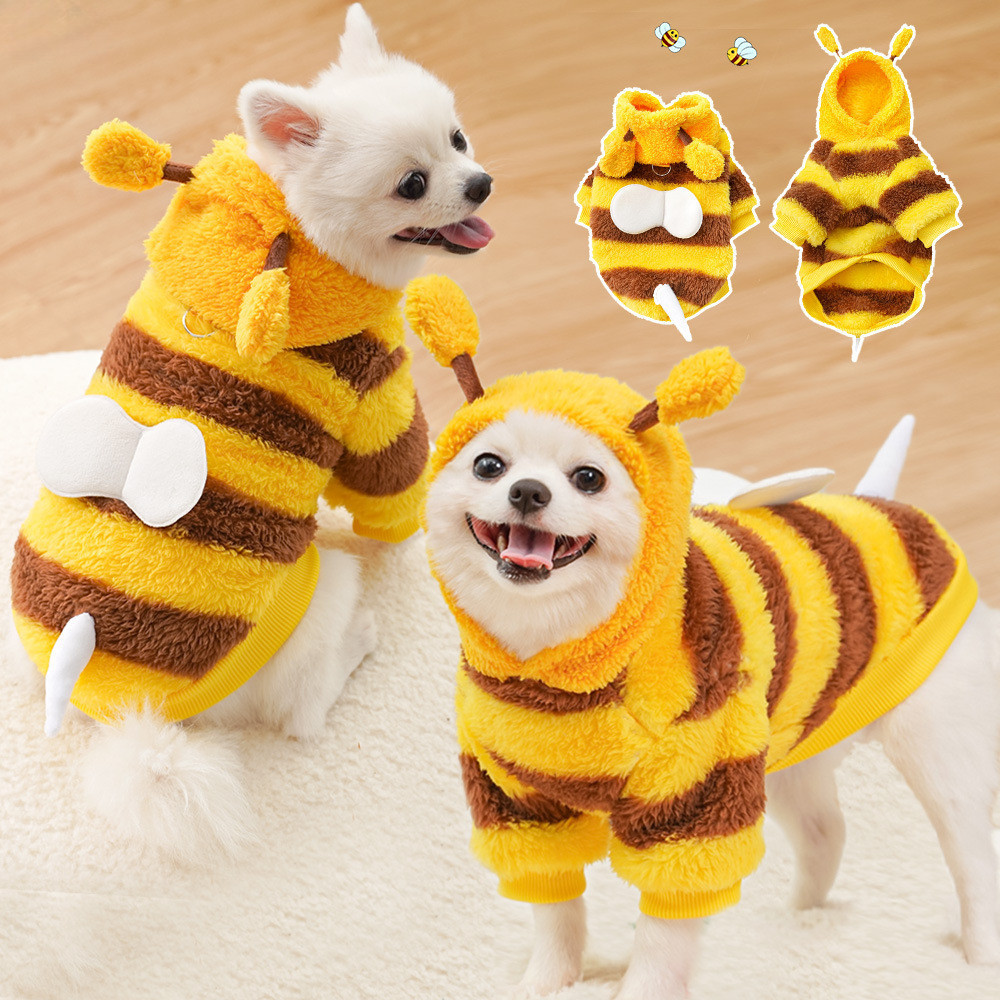 ขนาด XS-XXL สุนัข Bee เครื่องแต่งกาย Soft Cat Holiday คอสเพลย์เสื้อผ้าสัตว์เลี้ยง Bee ฮาโลวีน Hoodies ฮาโลวีนสัตว์เลี้ยงอุปกรณ์