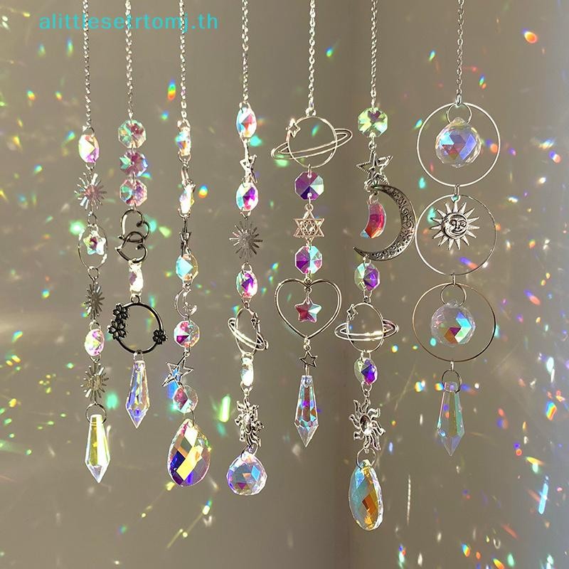 Alittlese จี้คริสตัล Garden Suncatcher กระดิ่งลม Rainbow Prism คริสตัลสําหรับตกแต่งหน้าต่าง TH