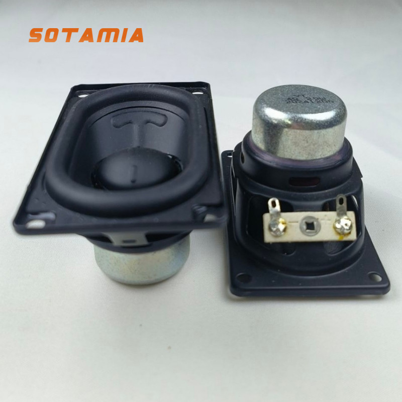 SOTAMIA 2 ชิ้นมินิลําโพงเสียง 4 โอห์ม 20 วัตต์สี่เหลี่ยมผืนผ้าลําโพง Full Range DIY ลําโพงบลูทูธแบบพกพา 4580