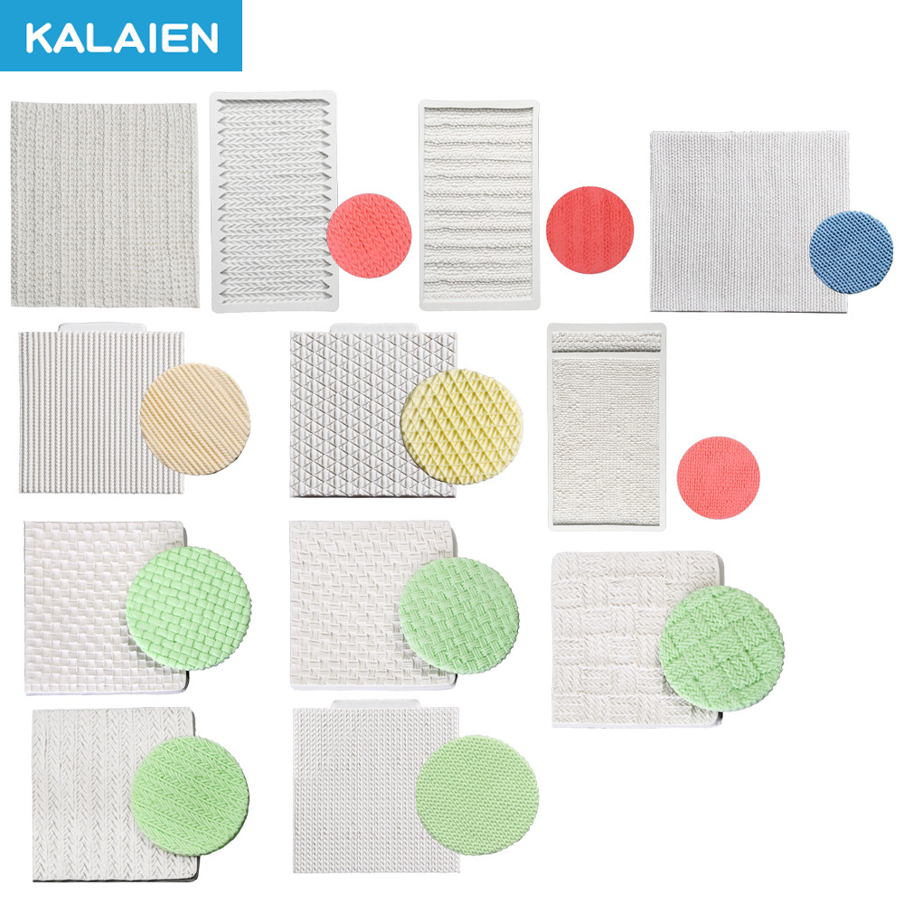แม่พิมพ์ซิลิโคนรูปทรงเสื้อกันหนาวถัก KALAIEN 13 แบบ สำหรับทำฟองดอง DIY Sugarcraft ขอบเค้ก แม่พิมพ์ท็อปเปอร์คัพเค้ก ปล่อยง่าย