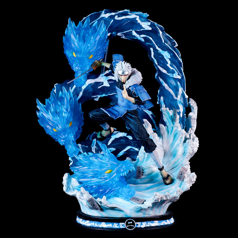 Naruto Hokage Statue Three Dragon Heads Between Doors Ornaments Model Figurine Display Piece Luminou
