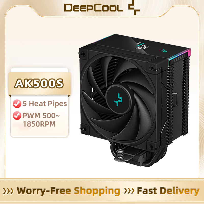 DEEPCOOL AK500S CPU Cooler 5 ท่อความร้อน TDP240W หม้อน้ําดิจิตอลจอแสดงผลคอมพิวเตอร์ Cooler สําหรับ L